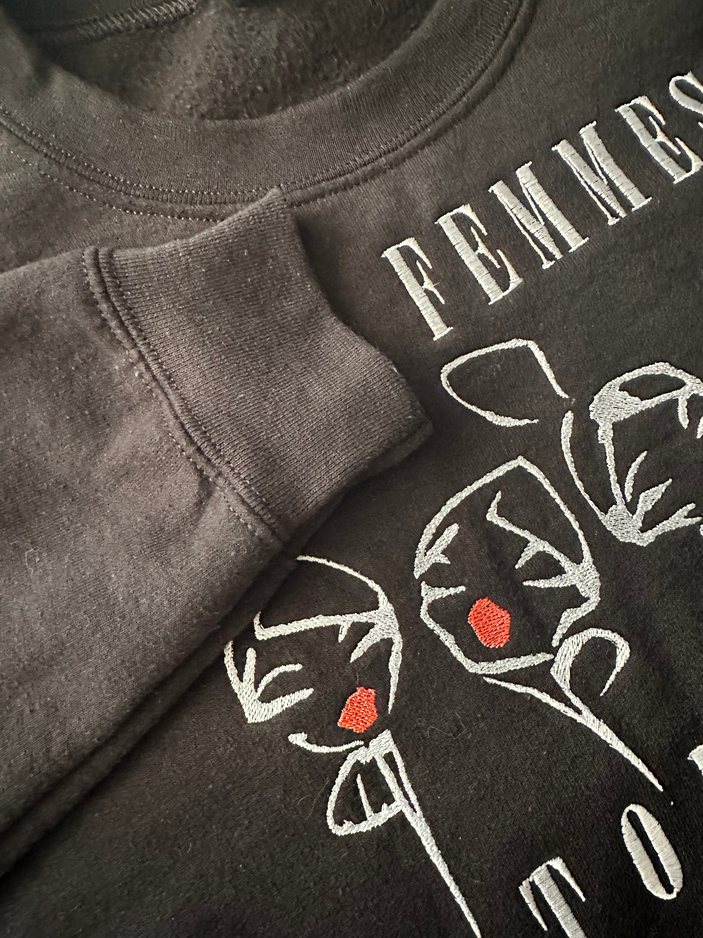Custom Embroidered Sweatshirt I Let Femmes Top Me Bisexual Pride Gift for Her Him LBTQ Girl Power Iconic 90s Vintage Slogan Lesbian Kiss