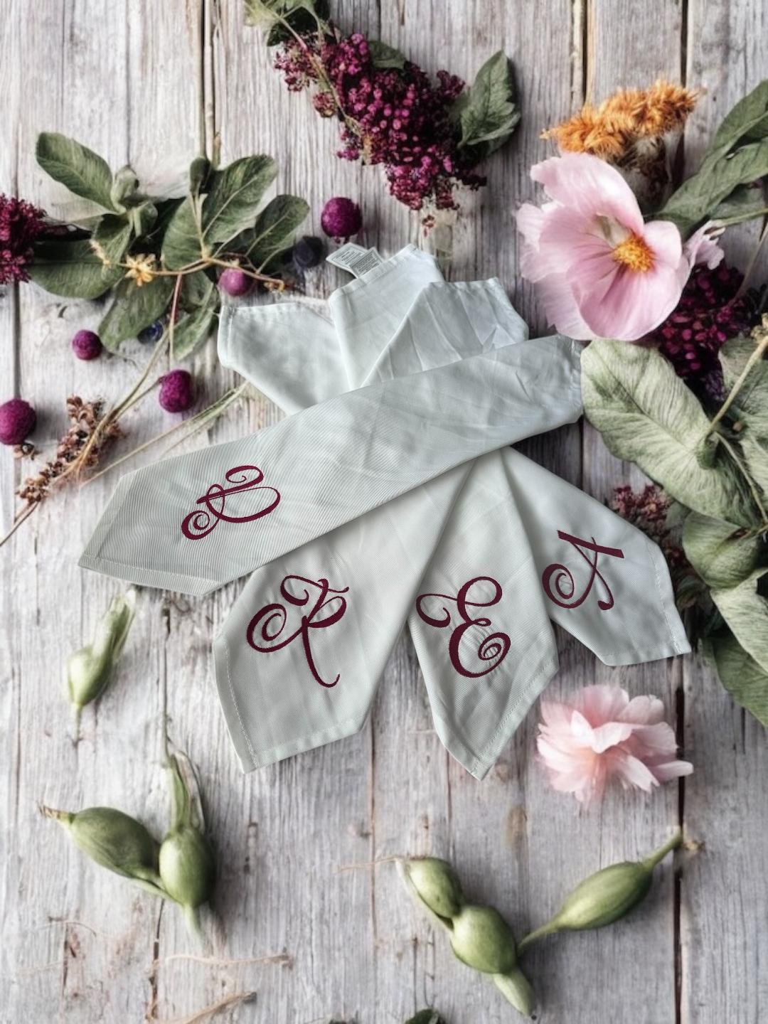 Personalized Monogrammed Cotton Napkins Luxury Unique Wedding Christening Anniversary Customized Napkin Table Setting Decoration Special