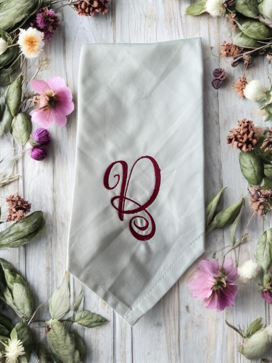 Personalized Monogrammed Cotton Napkins Luxury Unique Wedding Christening Anniversary Customized Napkin Table Setting Decoration Special
