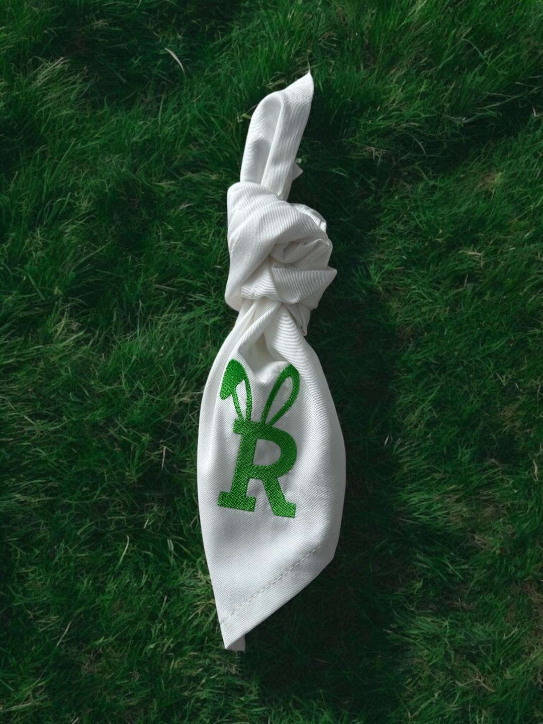 Personalized Easter Monogrammed Cotton Napkins, Easter Napkins, Customized Easter Napkins, Easter Table Setting Decor Bunny Ears