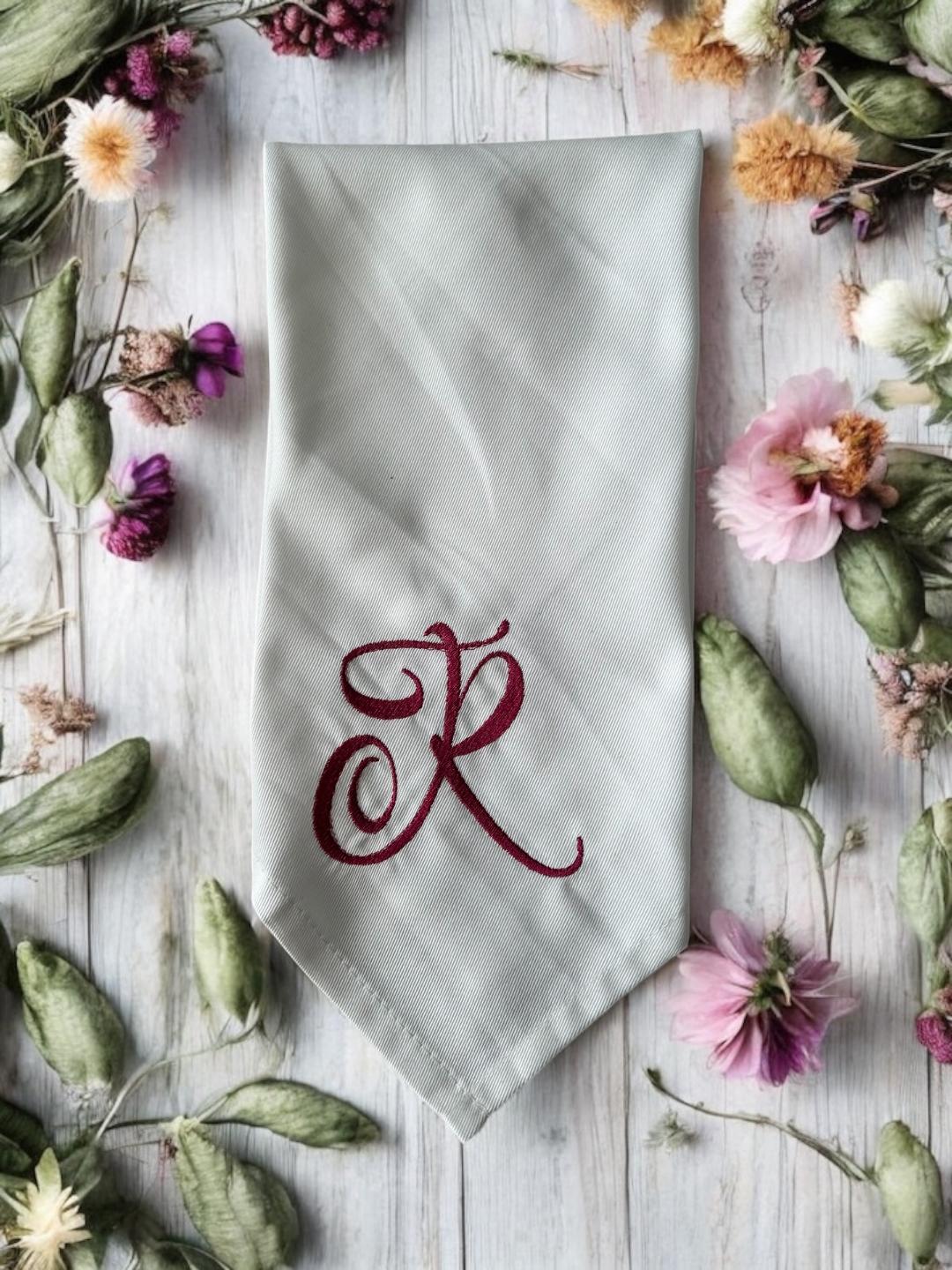 Personalized Monogrammed Cotton Napkins Luxury Unique Wedding Christening Anniversary Customized Napkin Table Setting Decoration Special