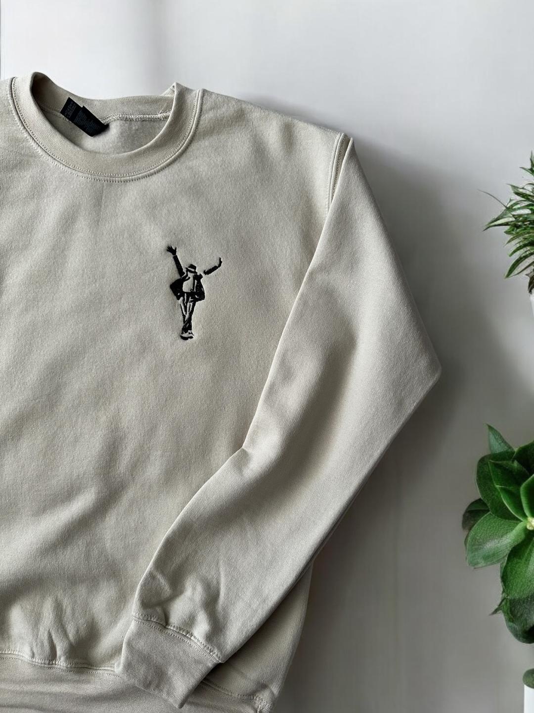 Custom Embroidered Crewneck Sweatshirt for Michael Jackson Fans Better World Future Change Yourself