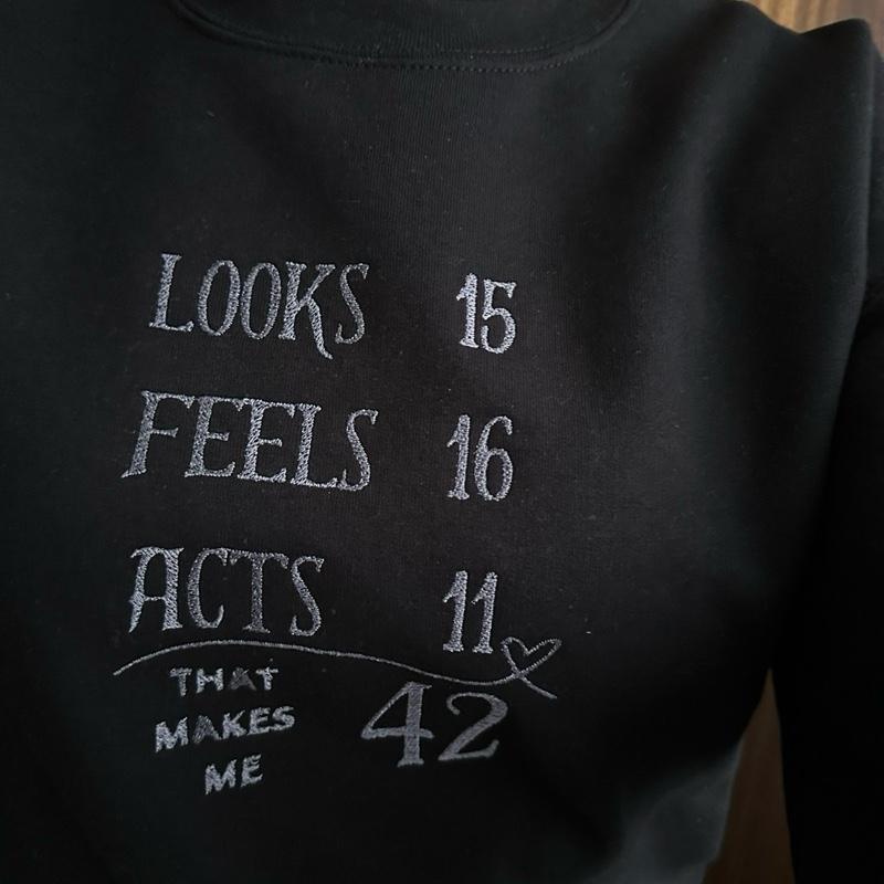 Custom Age Embroidered Crewneck Jumper Birthday Gift - Hoodie - Bestie, Sweatshirts, Pullover, Tops, Casual,