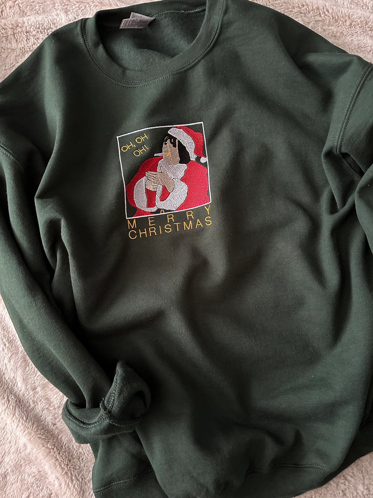 Unisex Custom Embroidered Merry Christmas crewneck sweatshirt with Nessa