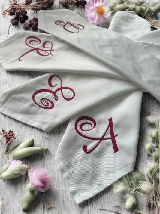 Personalized Monogrammed Cotton  Napkins Luxury Unique Wedding Christening Anniversary Customized Napkin Table Setting Decoration Special